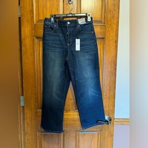 Express Relaxed Straight Ankle High Rise Jeans Button Fly